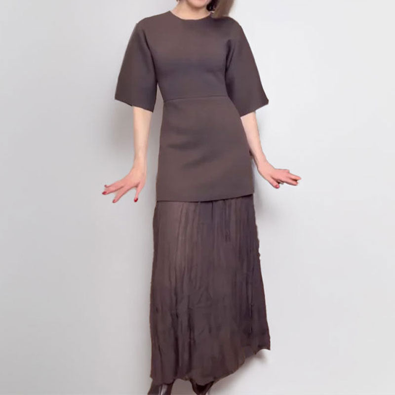 Damen Maxikleid mit elegantem Falten-Design und modernem Schnitt Drune
