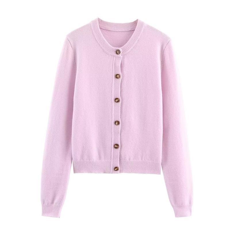 Damen weicher Strickcardigan mit Knopfverschluss und eleganten Rippabschlüssen Drune