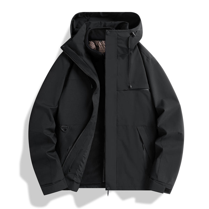 Herren Urban-Softshelljacke mit abgedichteten Nähten, verstellbarer Kapuze und minimalistischen Taschen Drune