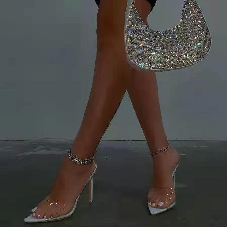 Damen transparente Mules mit elegantem Absatz und verführerischem Design Drune