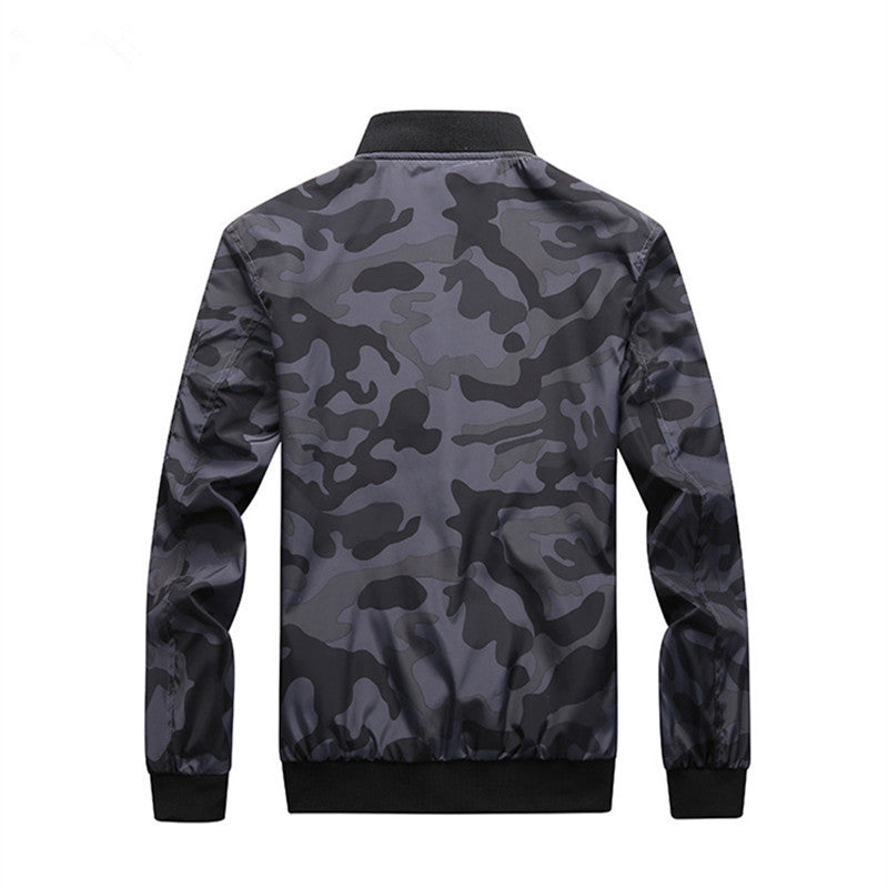 Herren Urbanes Camouflage‑Bomberblouson mit winddichter Nylon‑Schale und Ärmeltasche Drune