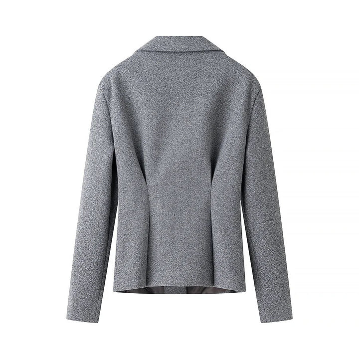 Damen nan tailliertes Zweiteiler-Blazer- und Midirock-Set mit Wiener Nähten und plisseeartigem Faltenwurf Drune