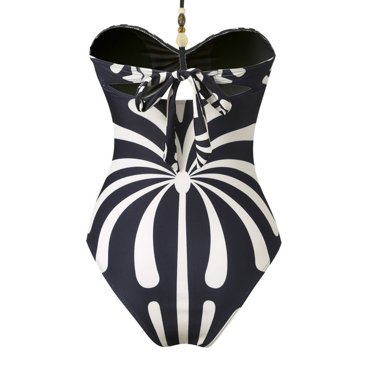 Damen Eleganter Bandeau-Badeanzug mit passendem transparenter Langrock Drune