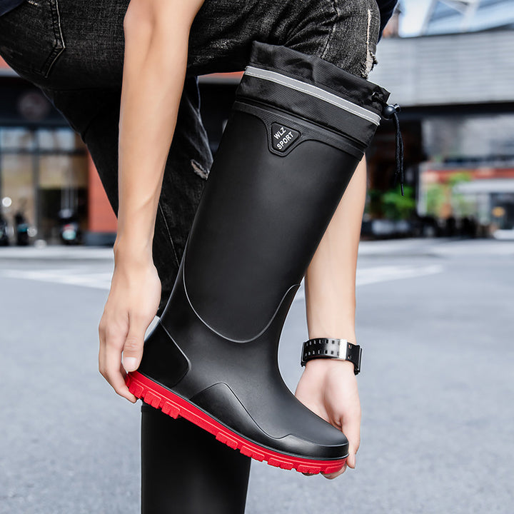 Herren Wasserdichte knielange Gummistiefel mit rutschfester Profil-Laufsohle und ergonomischem Fußbett Drune
