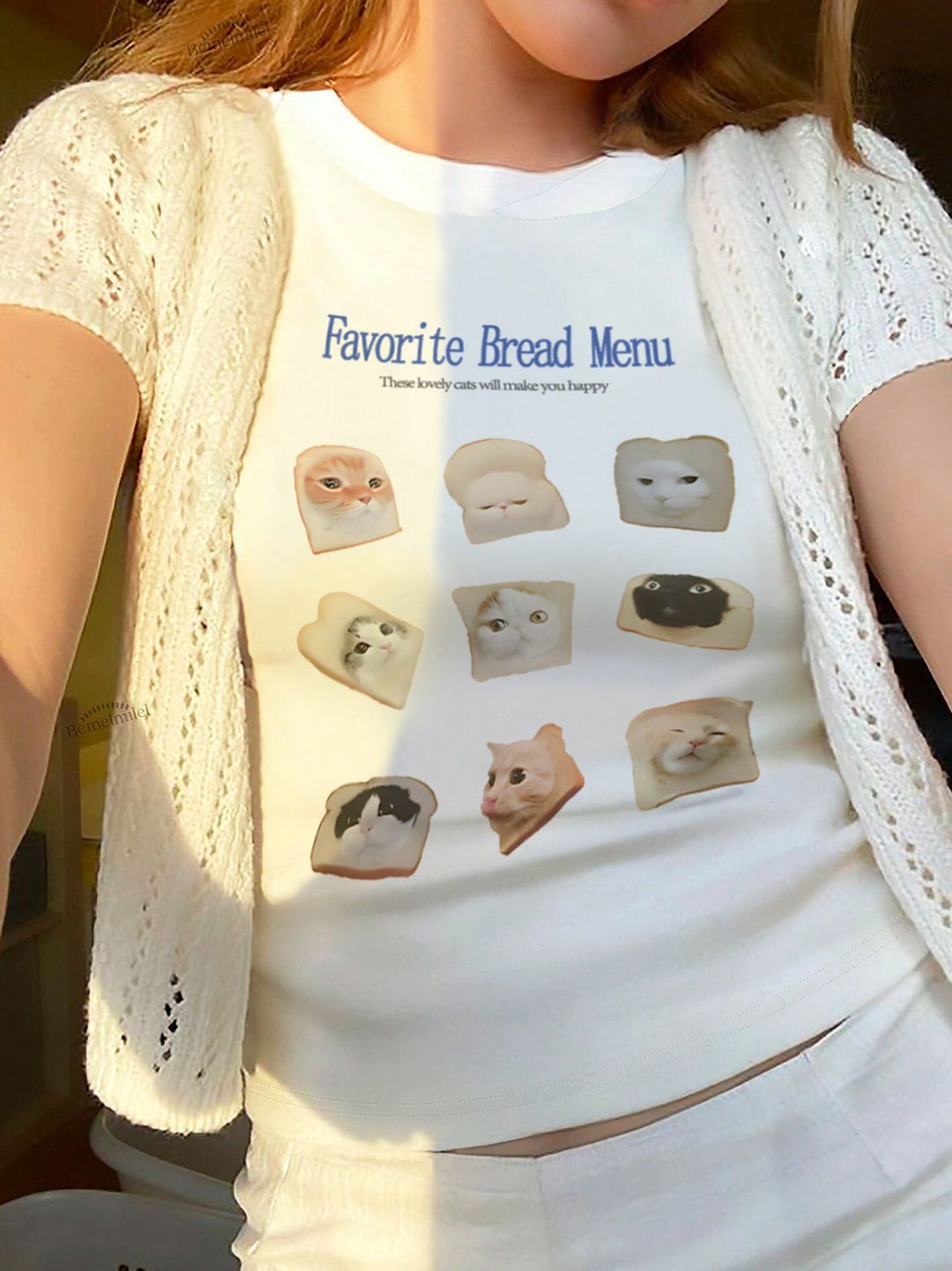 Damen Crop-T-Shirt mit auffälligem Grafiken-Design und frechem Statementdruck Drune