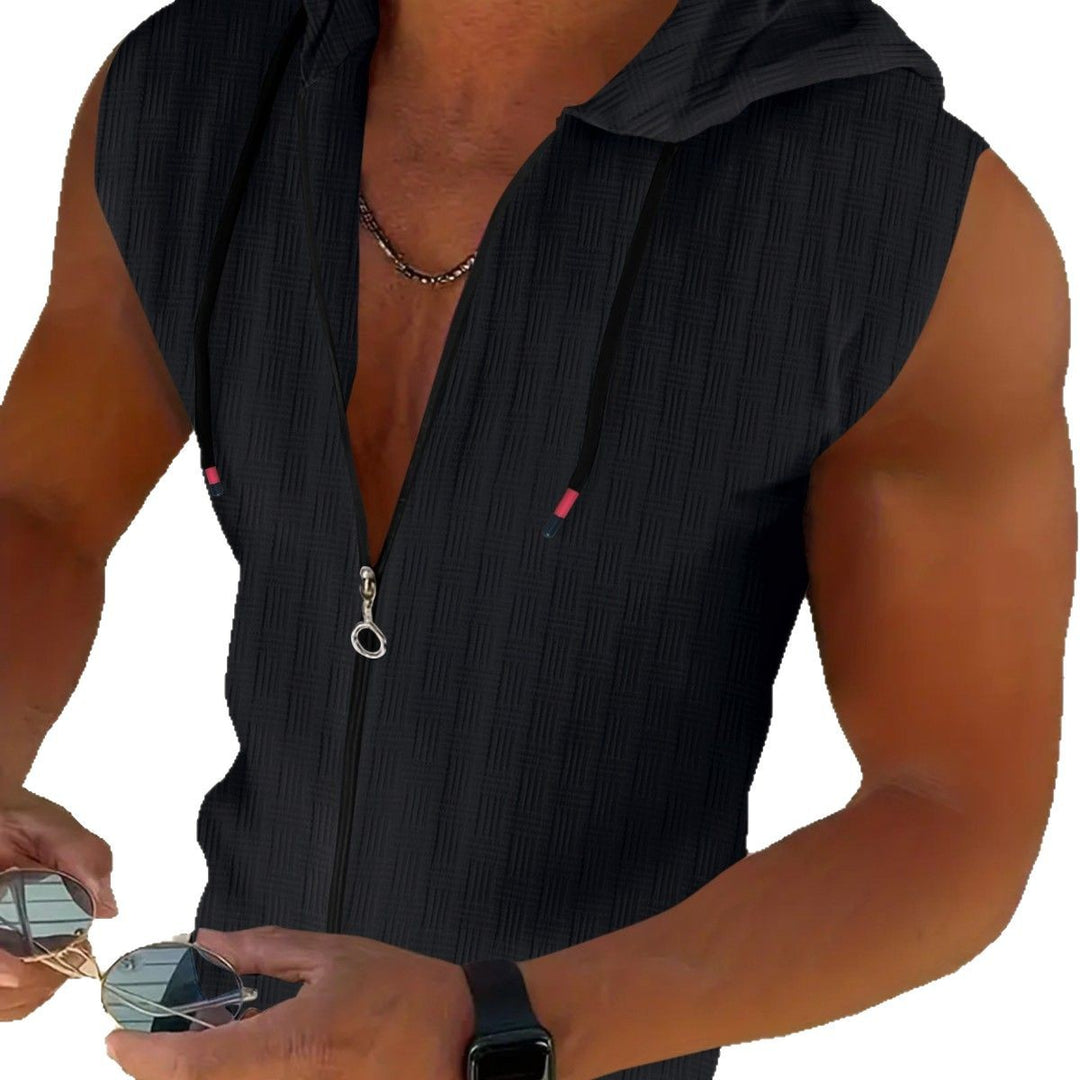 Herren Ärmelloses Zip-Hoodie mit modischem Design Drune