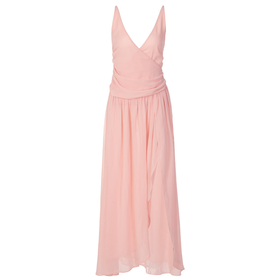 Damen Elegantes Maxi-Kleid mit Wickeloptik und seitlichem Schlitz Drune