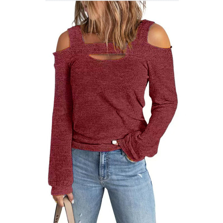 Damen lässiges Langarmshirt mit Cut-Out-Design Drune