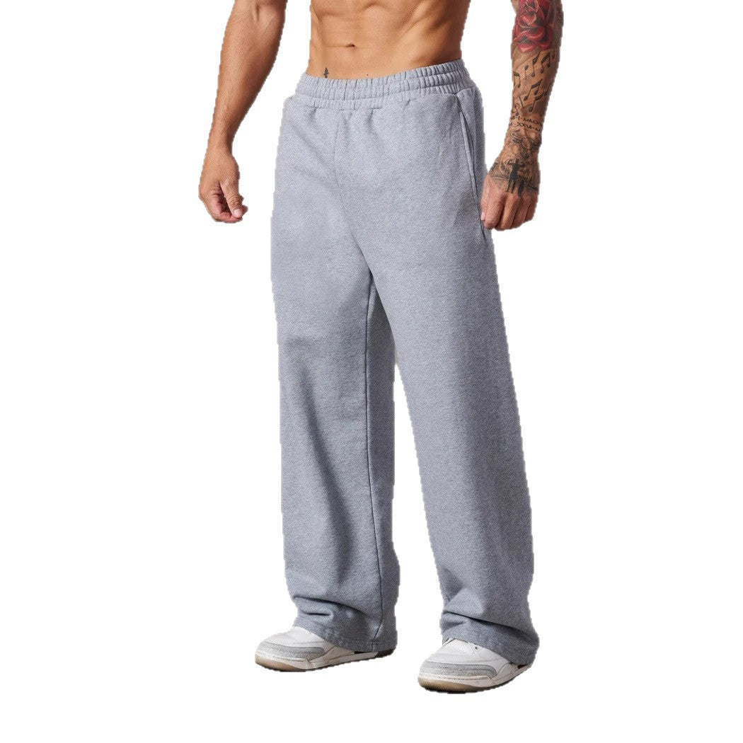 Herren nan lockere Fleece-Jogginghose mit elastischem Bund und geradem Schnitt Drune