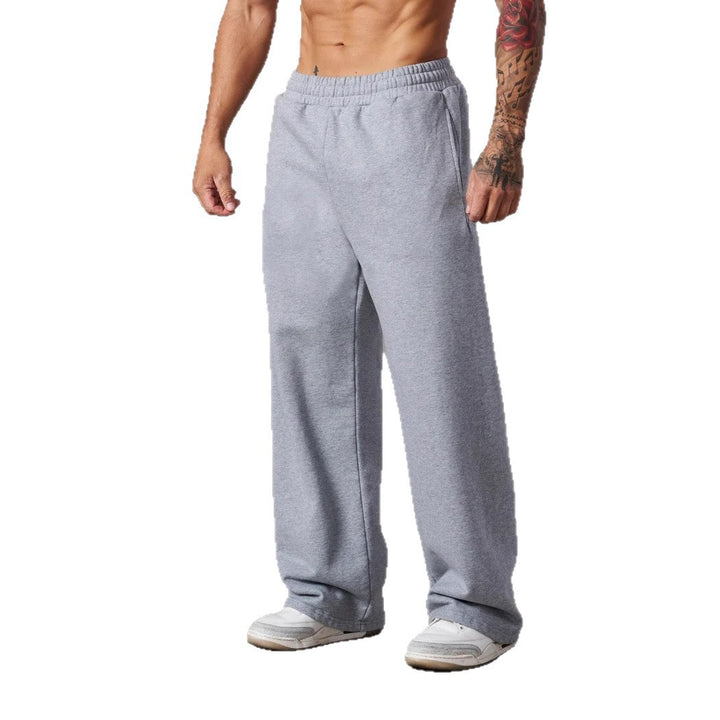 Herren nan lockere Fleece-Jogginghose mit elastischem Bund und geradem Schnitt Drune