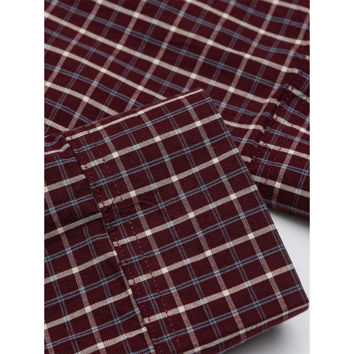 Herren Oversize Karo‑Hemd mit gerundetem Saum und diagonalem Brusttaschen‑Detail Drune