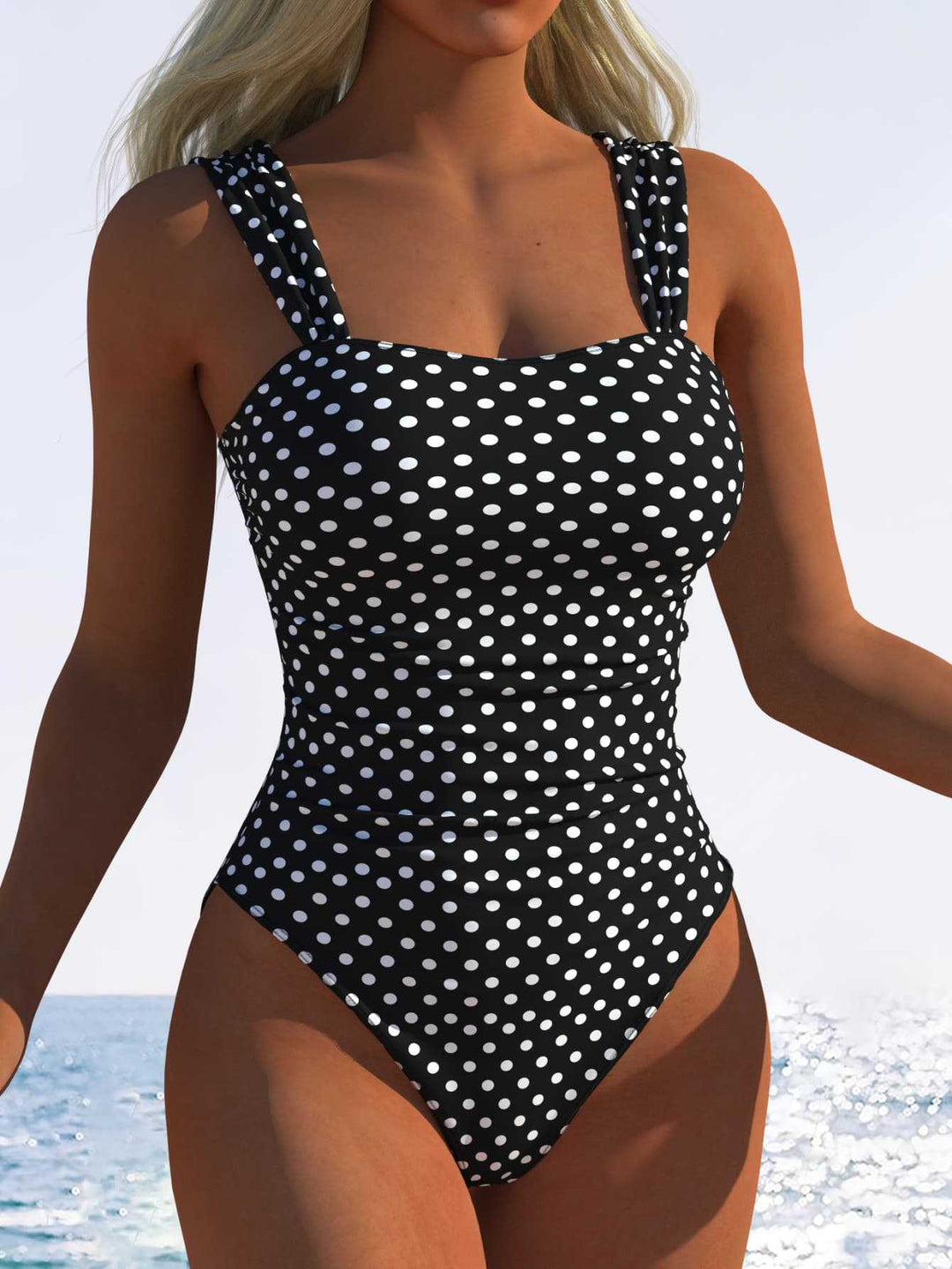 Damen Einteiliger Badeanzug mit innovativem Animal-Print und hohem Beinausschnitt Drune