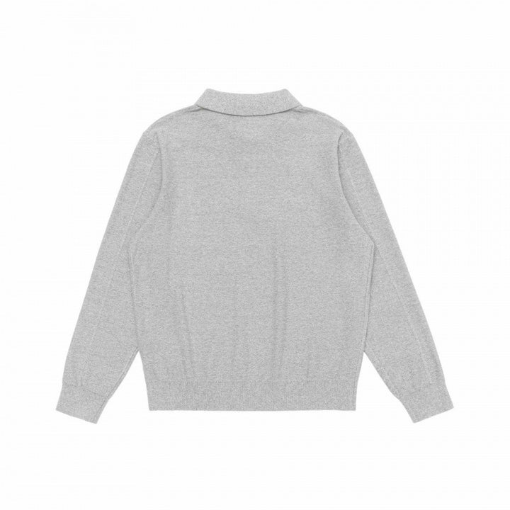 Herren Feinstrick-Poloshirt mit Henley-Knopfleiste, Rippbündchen und leicht kastigem Schnitt Drune