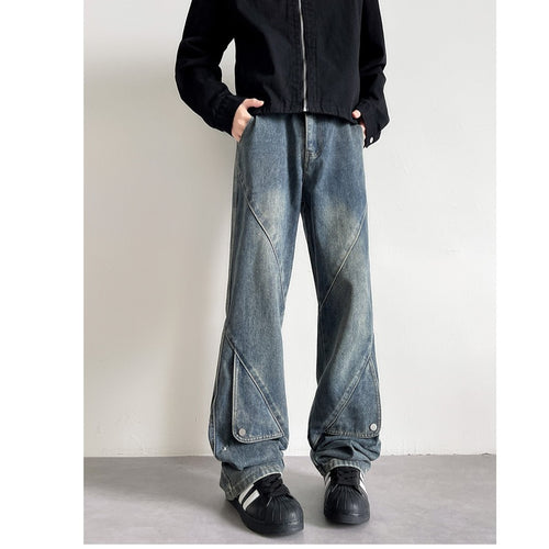 Damen Weitgeschnittene Jeans mit kreativem Design Drune