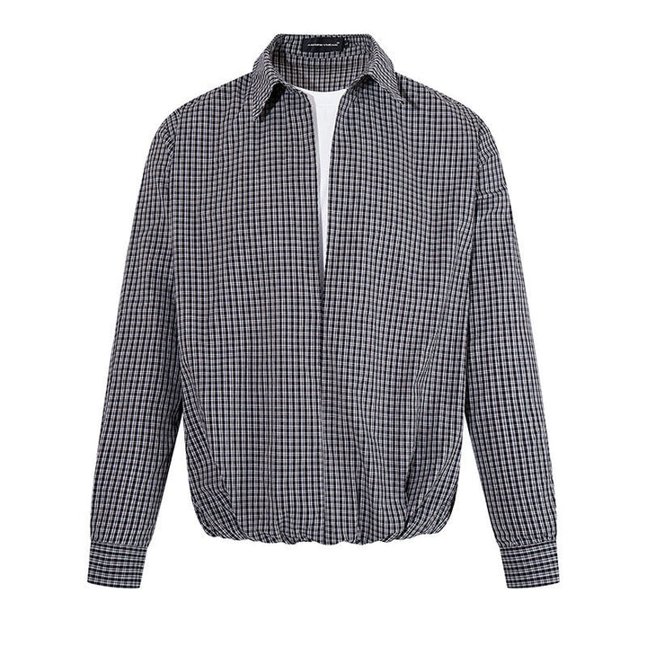 Herren Overshirt-Blouson im Karomuster mit Gummizugbund und Hemdkragen Drune