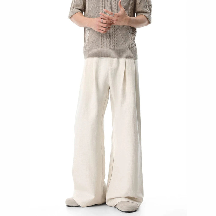 Damen Weit geschnittene Leinenhose Drune