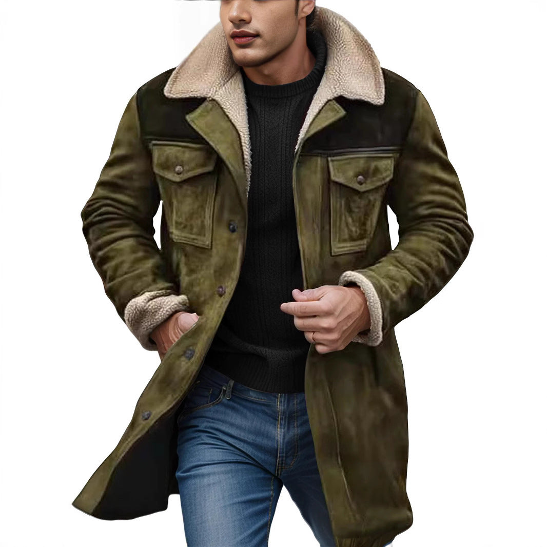 Herren Warm gefütterte Modische Jacke Drune