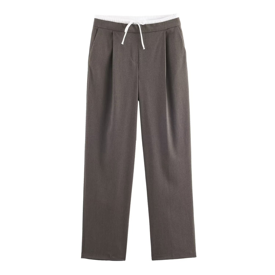 Damen 60+ weite Highwaist Palazzohose mit Tunnelzugbund und Bügelfalte Drune