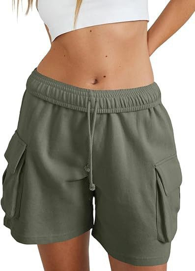 Damen lässige Freizeithose mit komfortablem Gummibund und praktischen Seitentaschen Drune