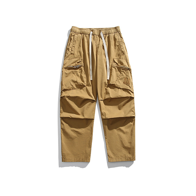Herren Locker geschnittene Cargo-Hose mit elastischem Tunnelzugbund, Kordelzug und großen Utility-Taschen Drune