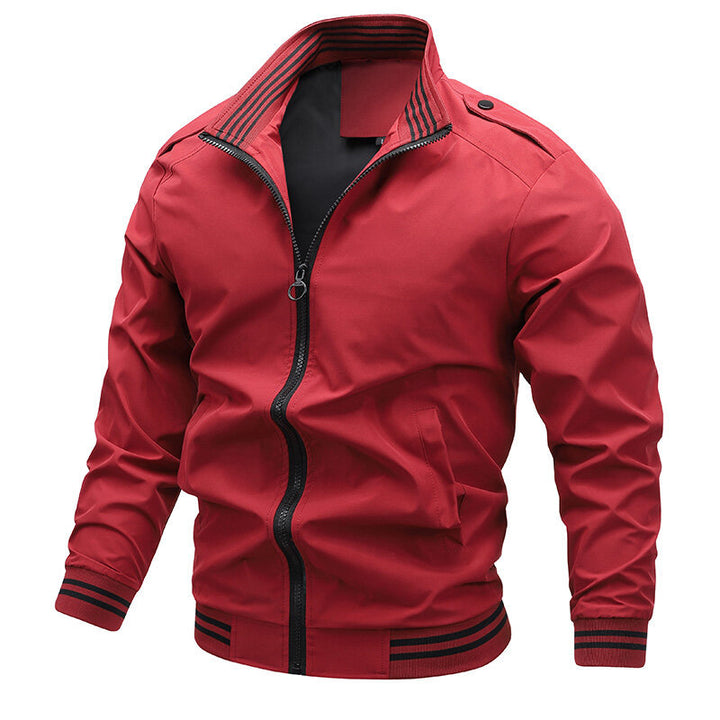 Herren Modische Übergangsjacke mit kontrastierenden Streifen Drune