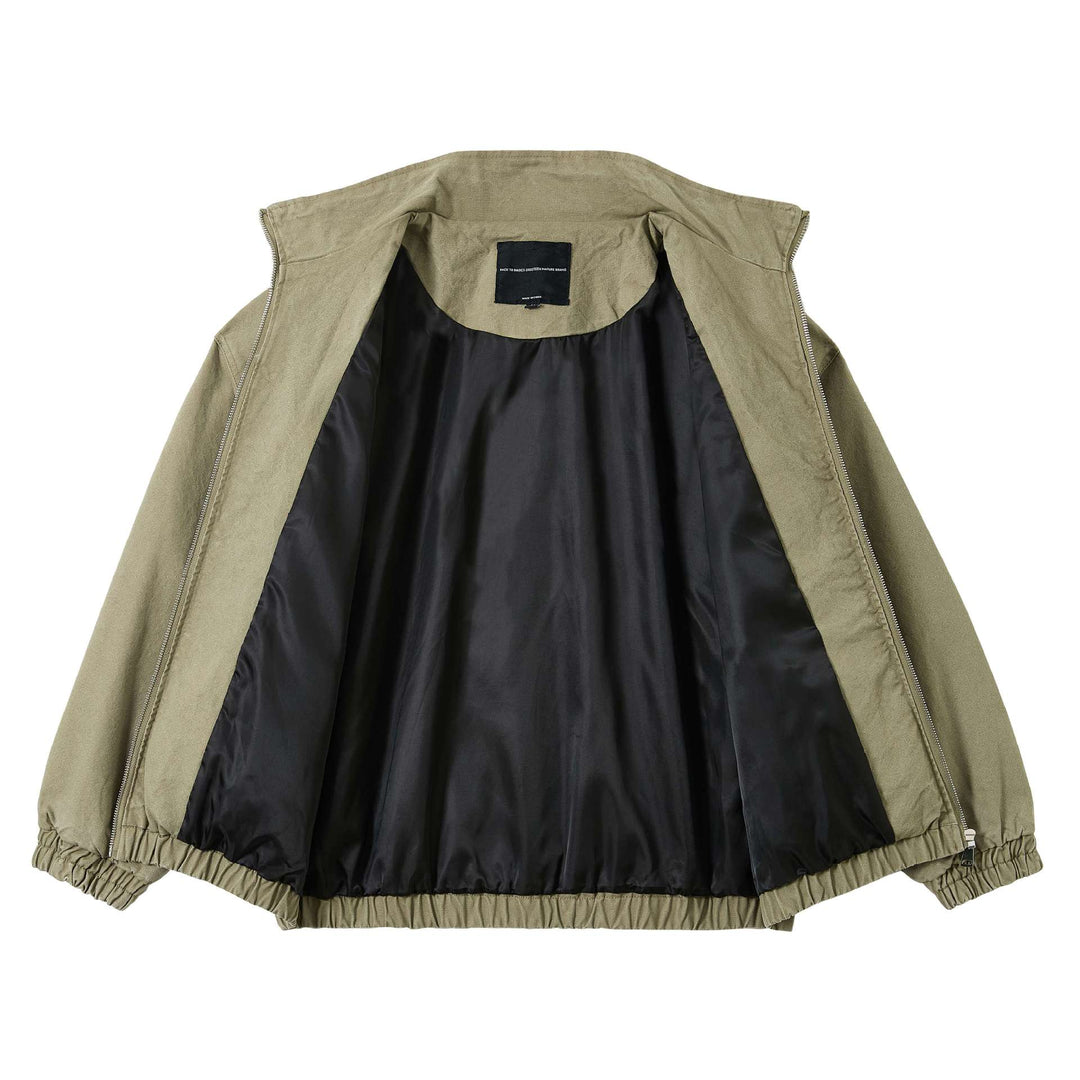 Unisex Kurze Canvas-Fieldjacke im Utility‑Look mit hohem Stehkragen und elastischem Saum Drune