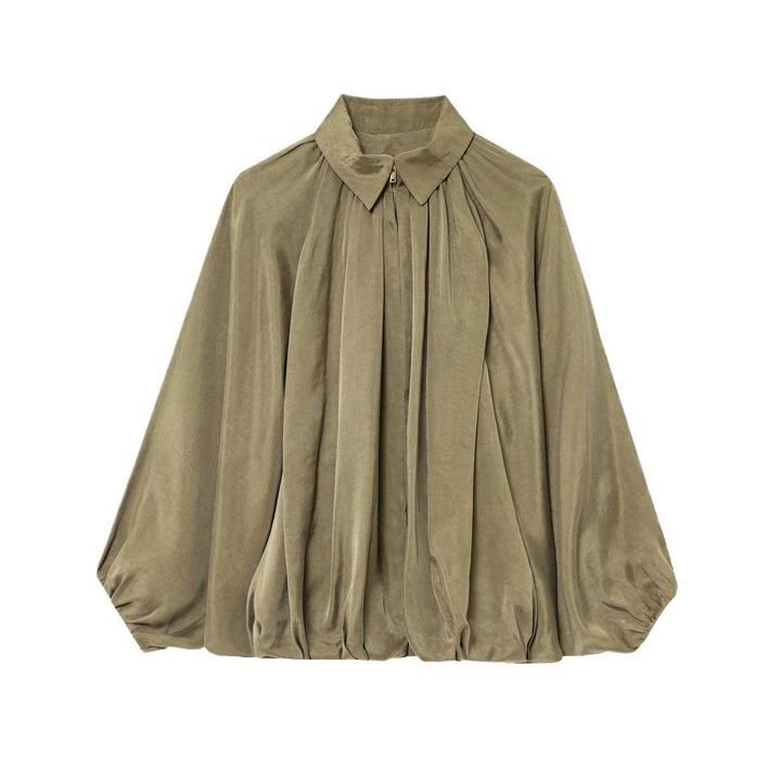 Damen schicke blusige Oberjacke mit Drapierung Drune