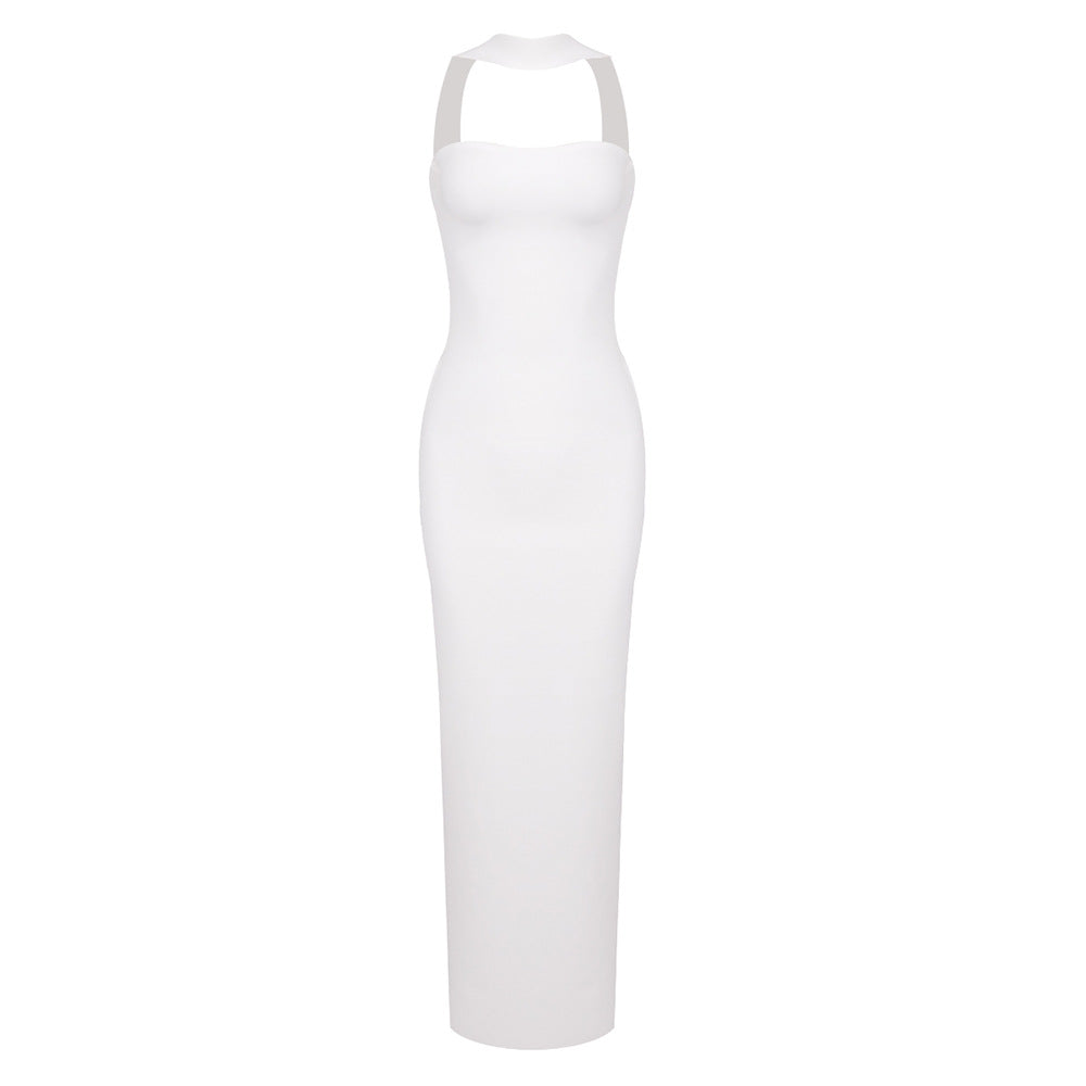 Damen elegantes Maxikleid mit verstellbaren Trägern Drune
