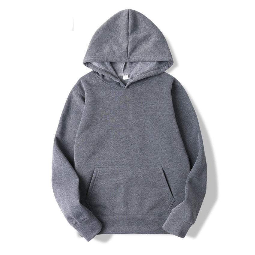 Unisex schlichter Kapuzenpullover mit Kängurutasche, gerippten Bündchen und relaxed Fit Drune