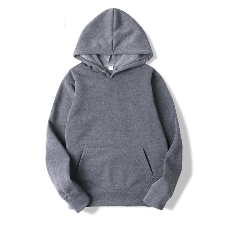 Unisex schlichter Kapuzenpullover mit Kängurutasche, gerippten Bündchen und relaxed Fit Drune