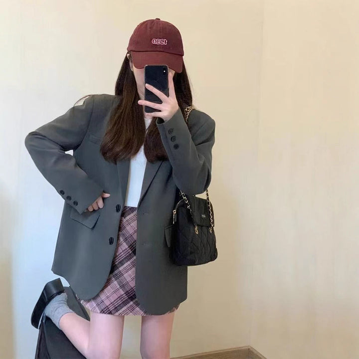 Damen Oversized Blazer mit Taschen Drune