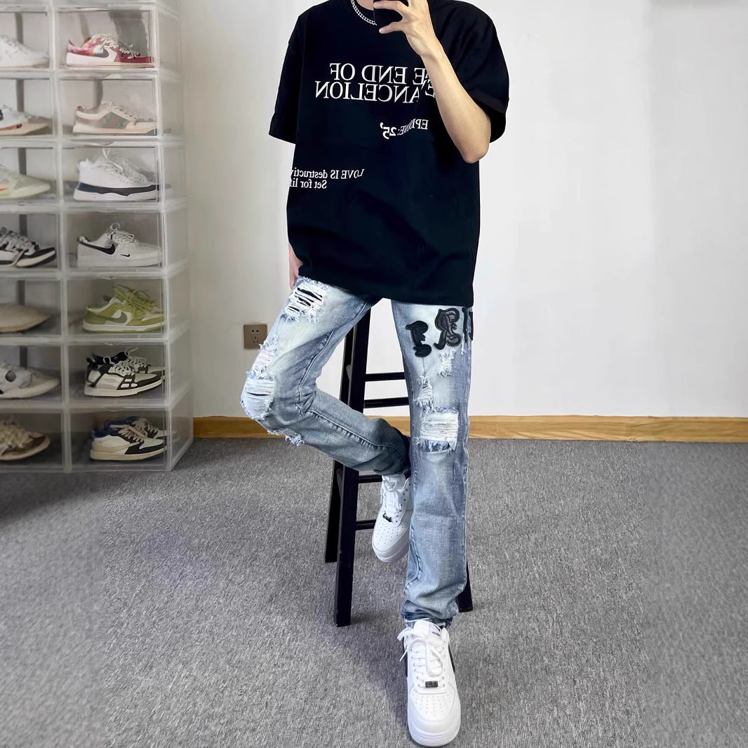 Herren Modische Oversized T-Shirt mit grafischem Print Drune