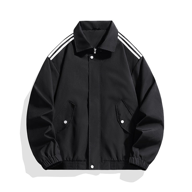 Herren Sportlich-urbane Oversize Bomberjacke mit geripptem Saum, Druckknopfblende & Schulterstreifen Drune