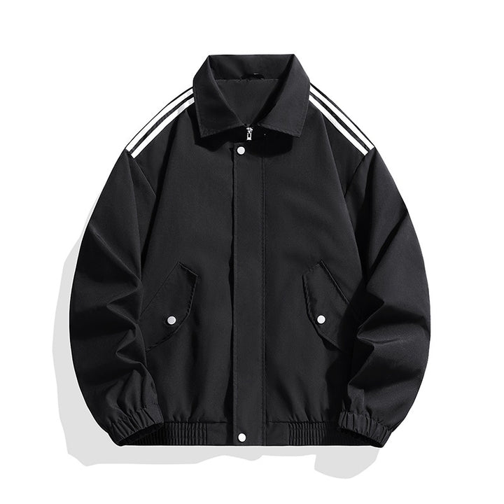 Herren Sportlich-urbane Oversize Bomberjacke mit geripptem Saum, Druckknopfblende & Schulterstreifen Drune