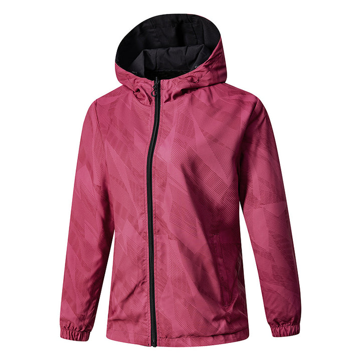 Damen Leichte technische Kapuzenjacke wasserabweisend mit Vollzip und elastischen Bündchen Drune