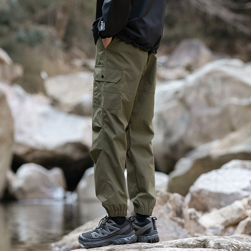 Herren Weite Relaxed-Cargo-Freizeithose mit Tunnelzugbund & Multifunktions‑Taschen Drune