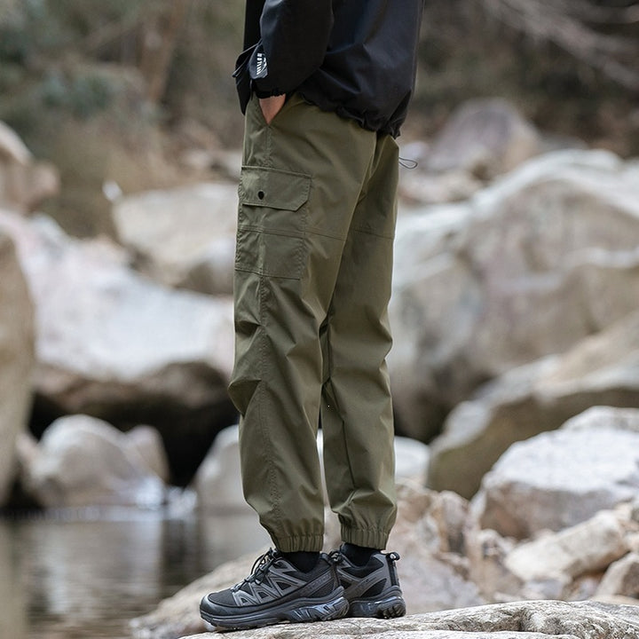 Herren Weite Relaxed-Cargo-Freizeithose mit Tunnelzugbund & Multifunktions‑Taschen Drune