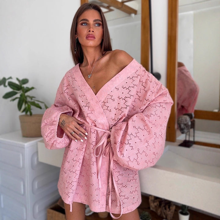 Damen Modischer Kimono mit Taillengürtel Drune