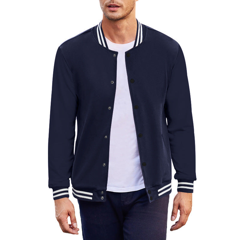 Herren Sportjacke mit kontrastierenden Bündchen und modernen Druckknöpfen Drune