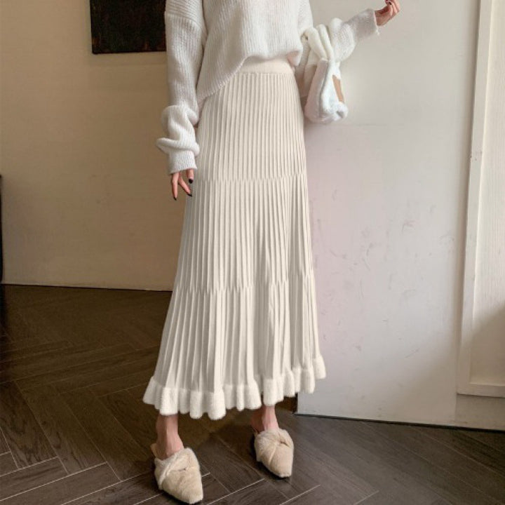 Damen Eleganter Plisseerock mit Volants Drune