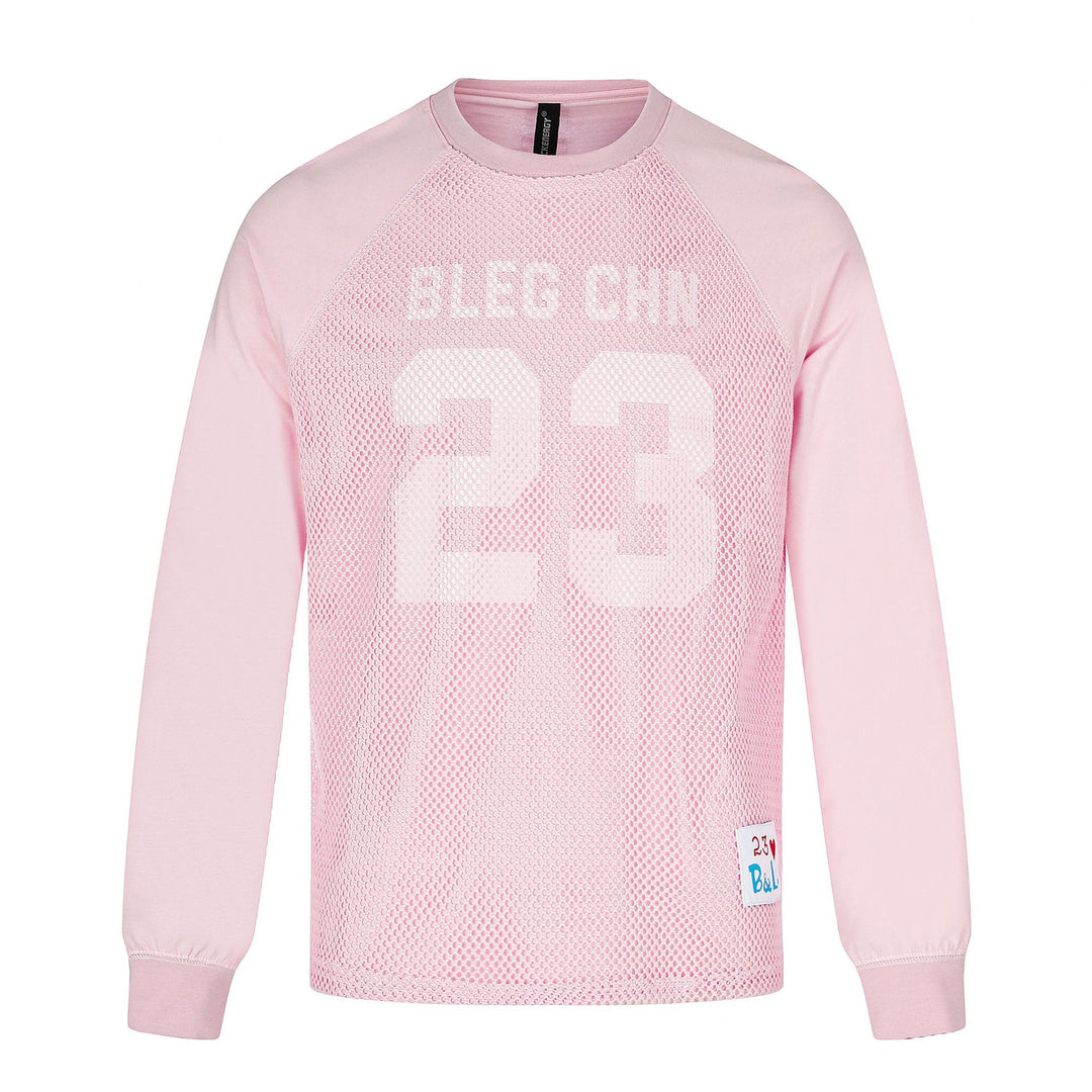 Herren Sportives Mesh-Layer Rundhals‑Sweatshirt mit Raglanärmeln und Front‑Print Drune