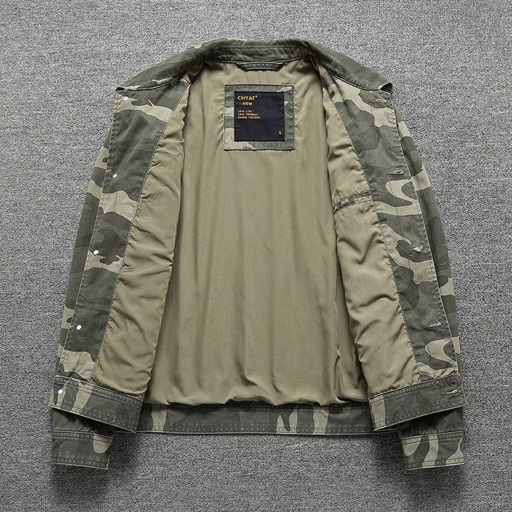 Herren Baumwoll-Twill Hemdjacke im Workwear‑Stil mit Brusttaschen Drune