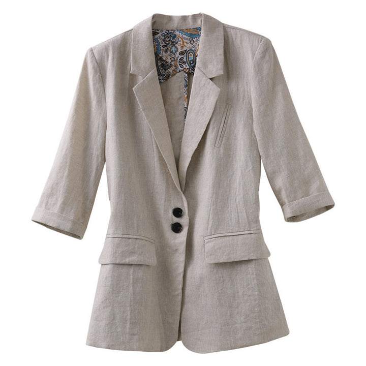 Damen Modischer Leinenblazer Drune