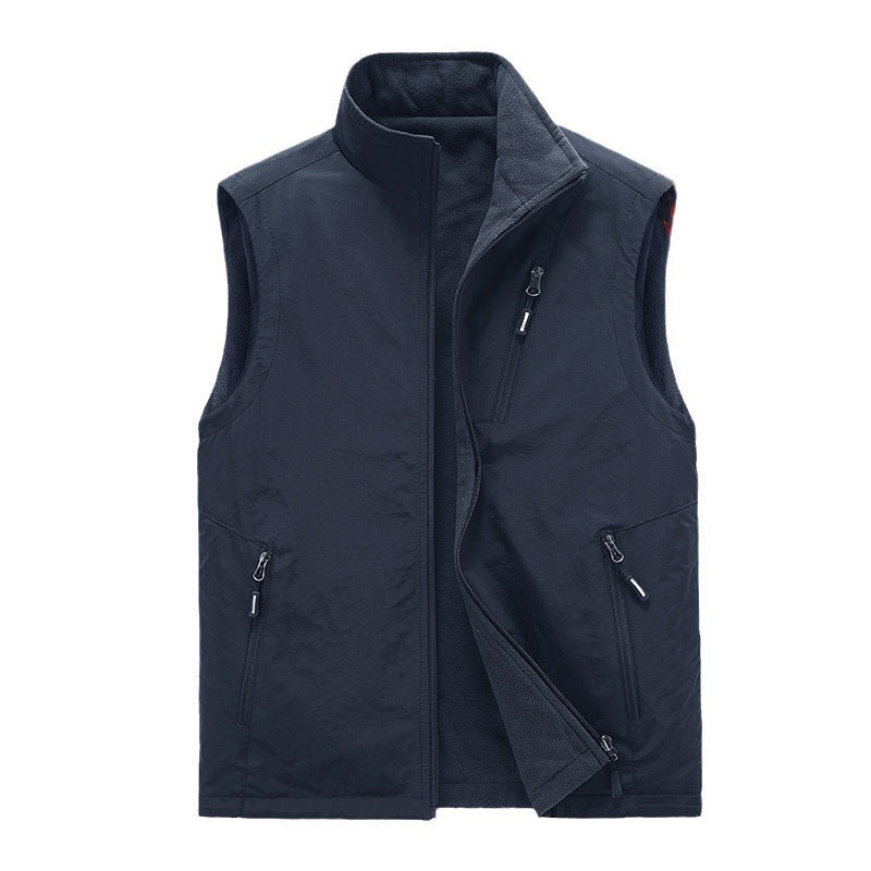 Herren Wärmende Fleece-Jacke ohne Ärmel Drune