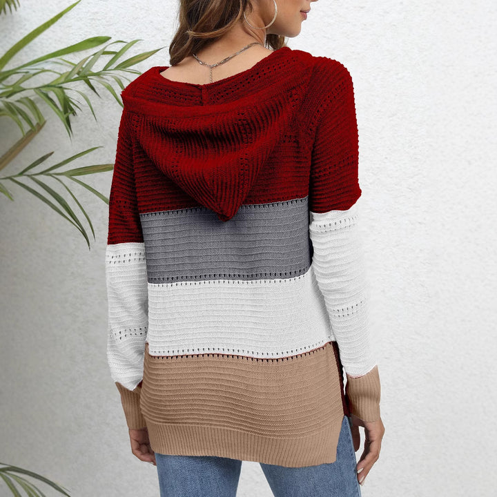 Damen Layered Kapuzenpullover mit atmungsaktiver Struktur und modischem Farbblockdesign Drune
