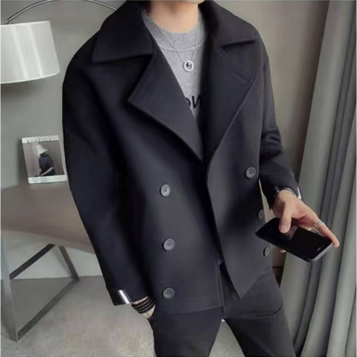 Herren modische Baumwoll-Blazerjacke mit doppelter Knopfleiste Drune