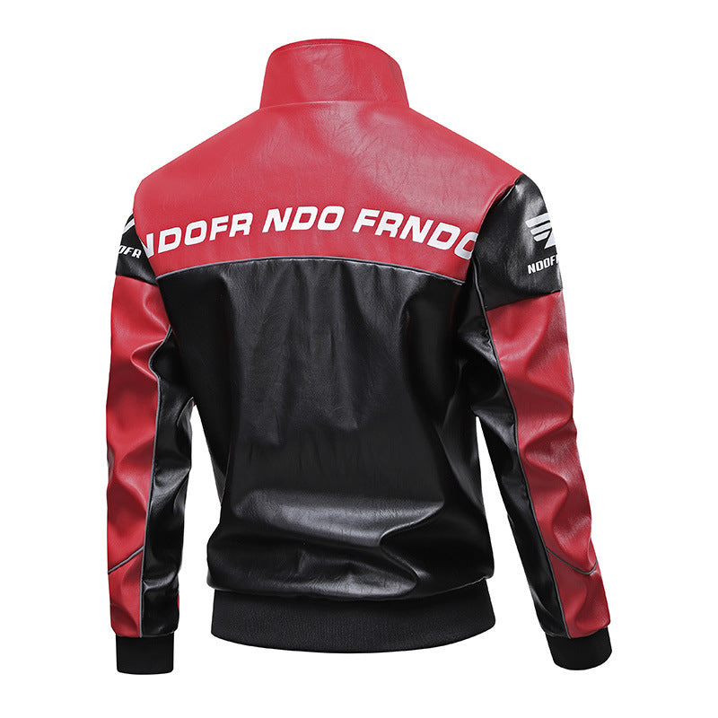 Herren Kunstleder Bikerjacke mit sportlichem Design Drune