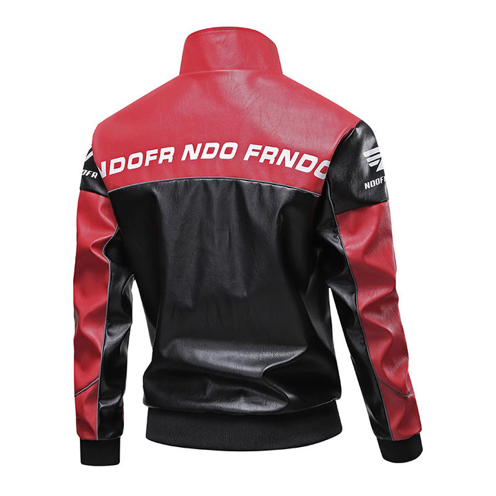 Herren Kunstleder Bikerjacke mit sportlichem Design Drune