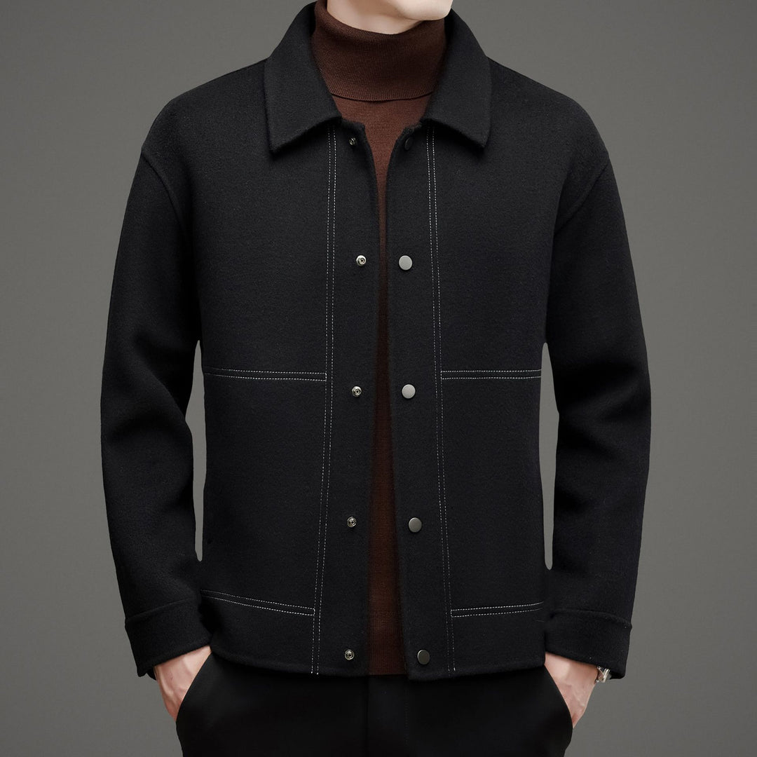 Herren elegante Wolljacke mit klassischem Kragen Drune
