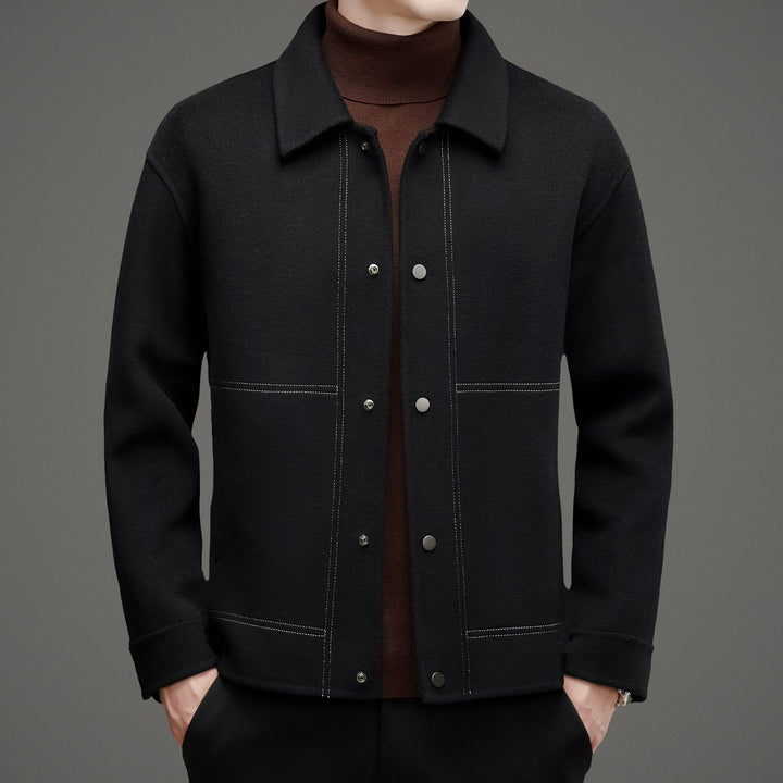 Herren elegante Wolljacke mit klassischem Kragen Drune